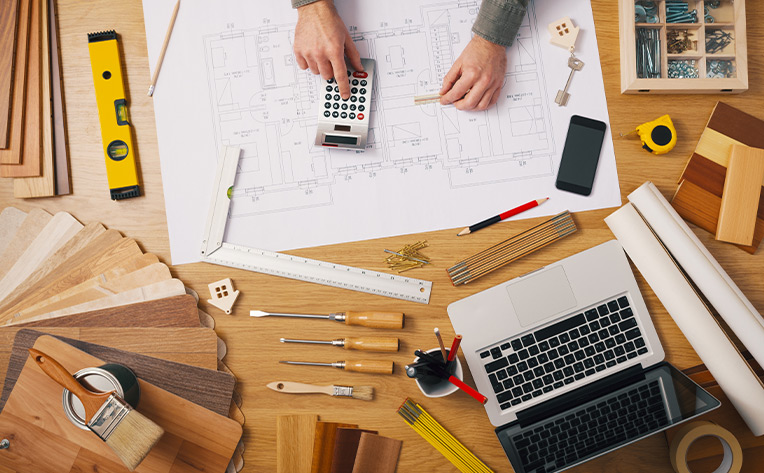 preparing for installation with tools and measurements