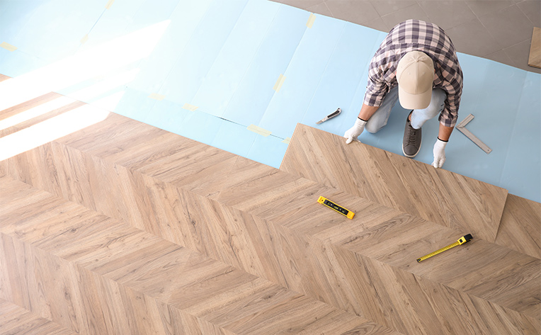 homeowner installing floors